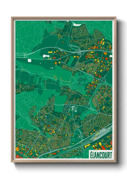 Une affiche de carte sur Élancourt