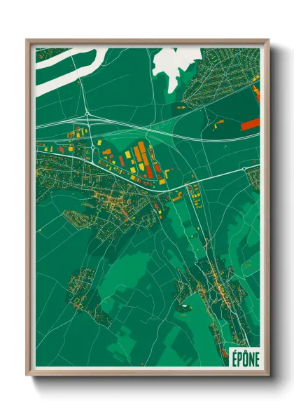 Une affiche de carte sur Épône