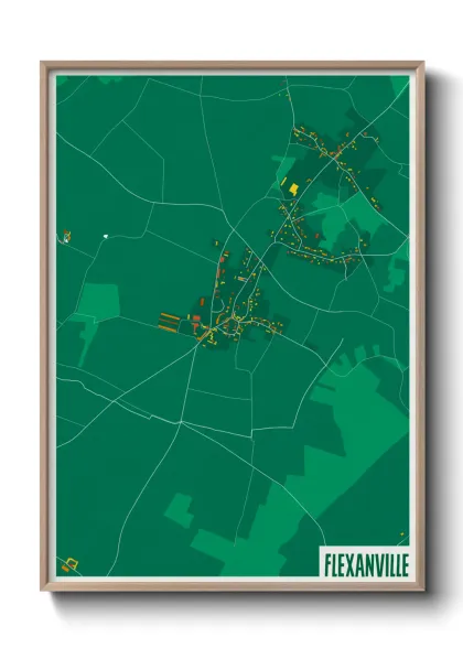 Une affiche de carte sur Flexanville