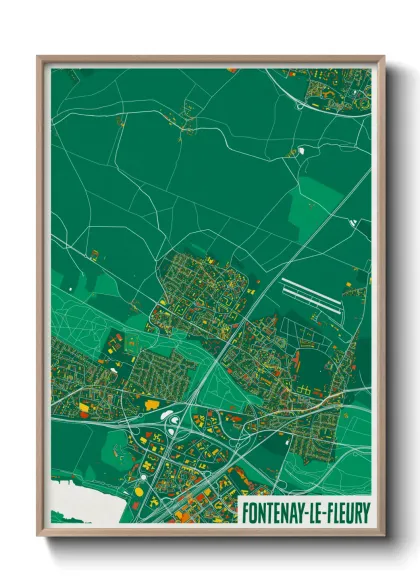 Une affiche de carte sur Fontenay-le-Fleury