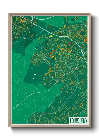 Une affiche de carte sur Fourqueux