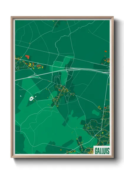 Une affiche de carte sur Galluis