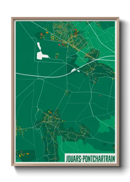 Une affiche de carte sur Jouars-Pontchartrain