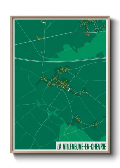 Une affiche de carte sur La Villeneuve-en-Chevrie