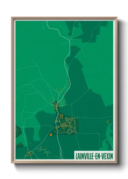 Une affiche de carte sur Lainville-en-Vexin