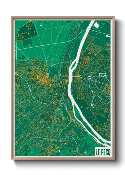 Une affiche de carte sur Le Pecq