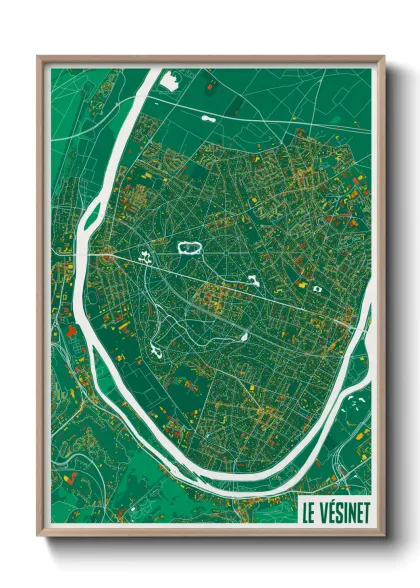 Une affiche de carte sur Le Vésinet