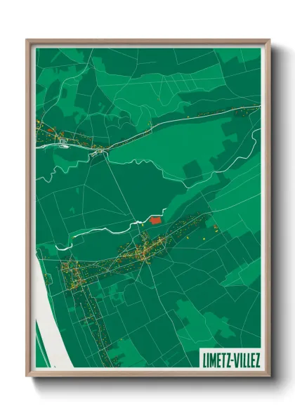 Une affiche de carte sur Limetz-Villez