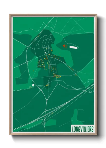 Une affiche de carte sur Longvilliers