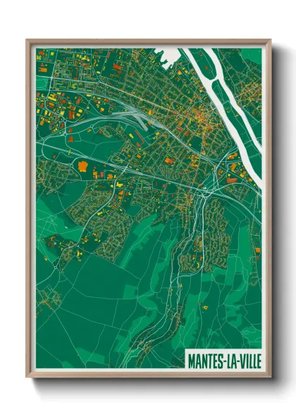 Une affiche de carte sur Mantes-la-Ville