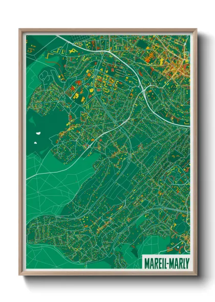 Une affiche de carte sur Mareil-Marly