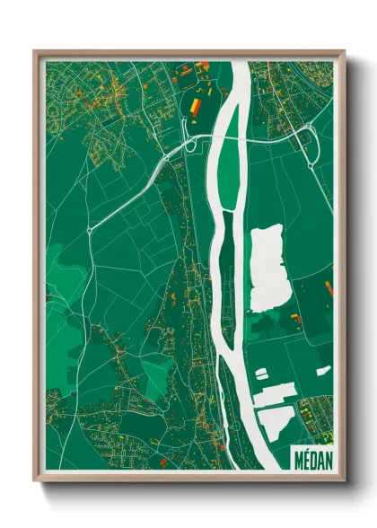 Une affiche de carte sur Médan