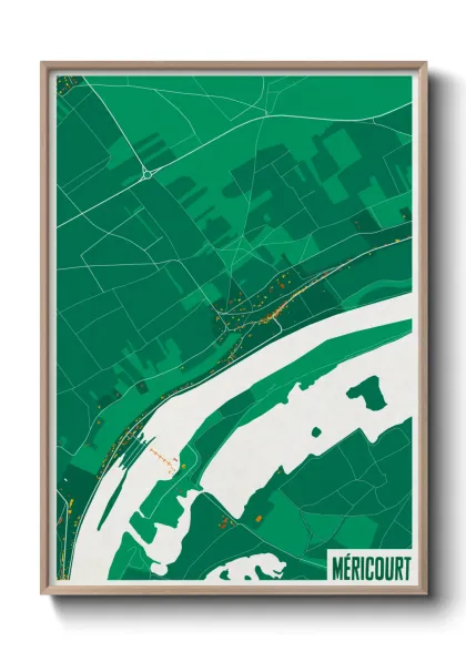 Une affiche de carte sur Méricourt