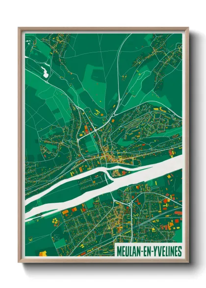 Une affiche de carte sur Meulan-en-Yvelines