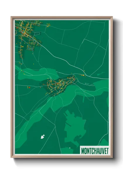 Une affiche de carte sur Montchauvet