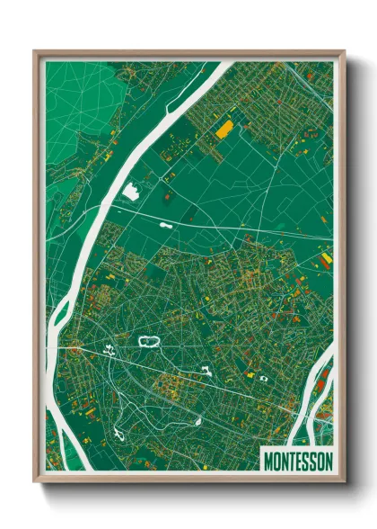 Une affiche de carte sur Montesson