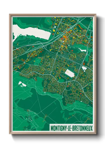 Une affiche de carte sur Montigny-le-Bretonneux