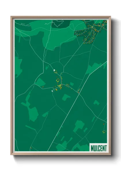 Une affiche de carte sur Mulcent