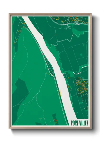 Une affiche de carte sur Port-Villez