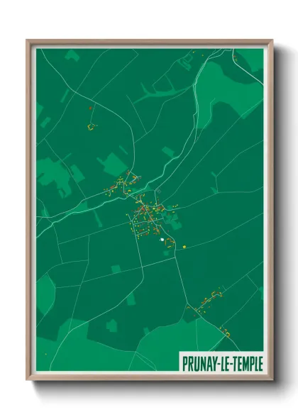 Une affiche de carte sur Prunay-le-Temple