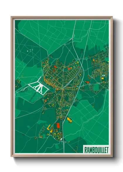 Une affiche de carte sur Rambouillet