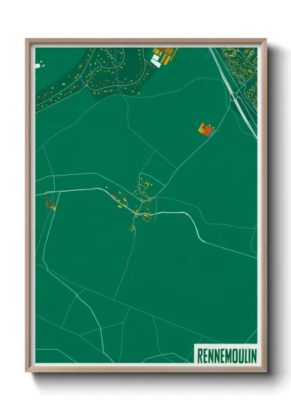 Une affiche de carte sur Rennemoulin