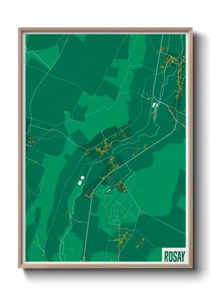 Une affiche de carte sur Rosay