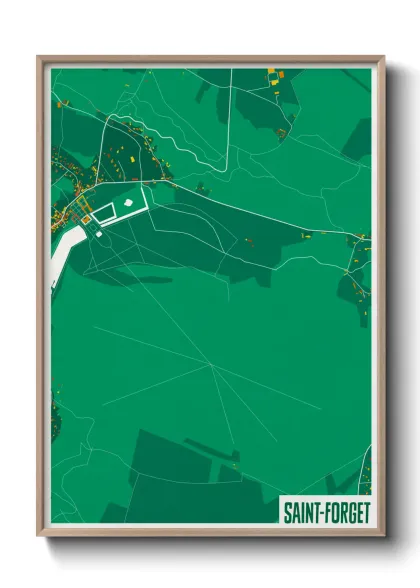 Une affiche de carte sur Saint-Forget