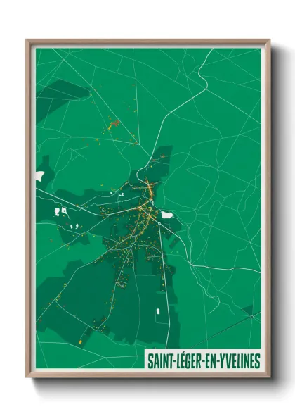 Une affiche de carte sur Saint-Léger-en-Yvelines