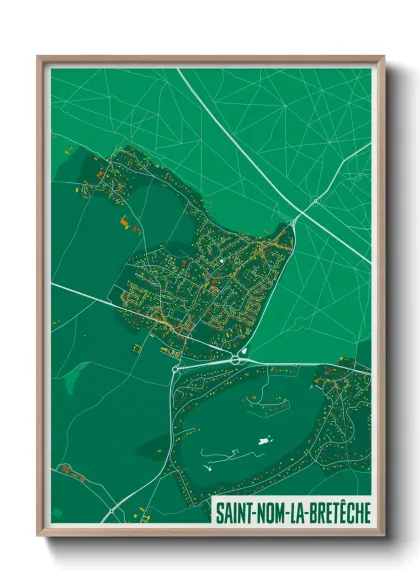 Une affiche de carte sur Saint-Nom-la-Bretêche