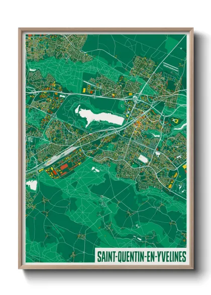 Une affiche de carte sur Saint-Quentin-en-Yvelines