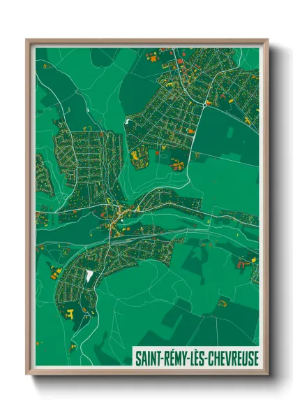 Une affiche de carte sur Saint-Rémy-lès-Chevreuse