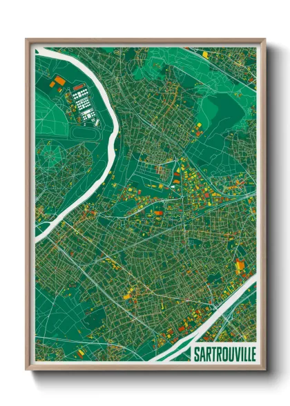 Une affiche de carte sur Sartrouville