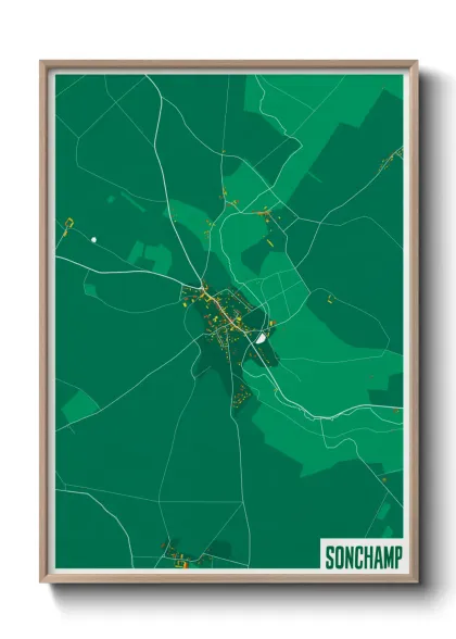 Une affiche de carte sur Sonchamp