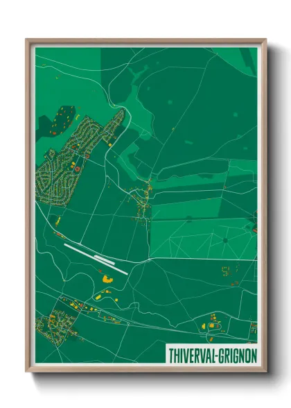 Une affiche de carte sur Thiverval-Grignon