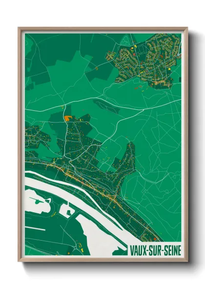 Une affiche de carte sur Vaux-sur-Seine