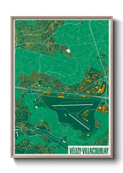 Une affiche de carte sur Vélizy-Villacoublay