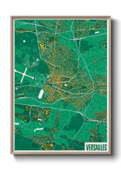 Une affiche de carte sur Versailles