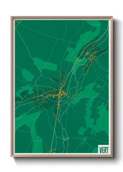 Une affiche de carte sur Vert