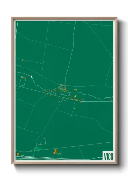 Une affiche de carte sur Vicq