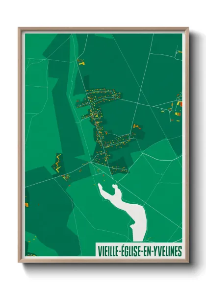 Une affiche de carte sur Vieille-Église-en-Yvelines