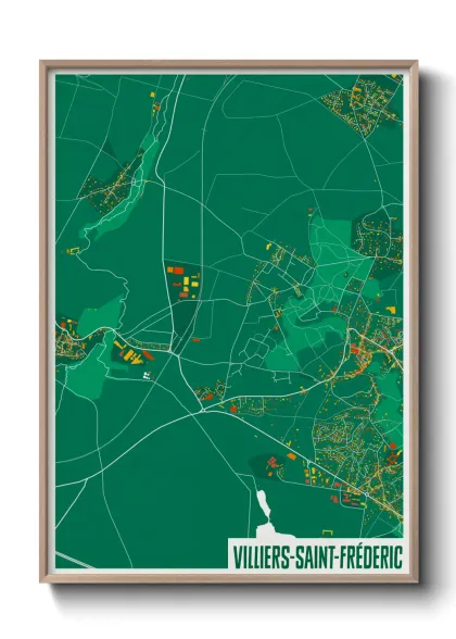 Une affiche de carte sur Villiers-Saint-Fréderic