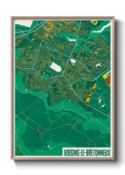 Une affiche de carte sur Voisins-le-Bretonneux