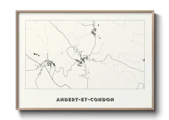 Une affiche de carte sur Andert-et-Condon