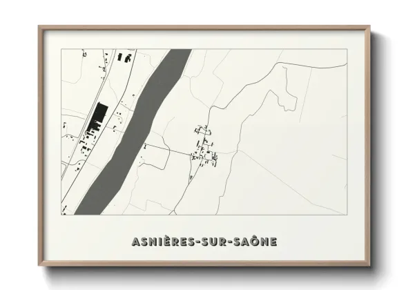 Une affiche de carte sur Asnières-sur-Saône