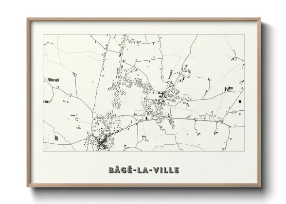 Une affiche de carte sur Bâgé-la-Ville