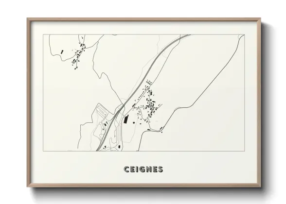 Une affiche de carte sur Ceignes
