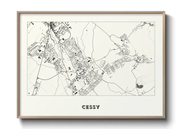 Une affiche de carte sur Cessy