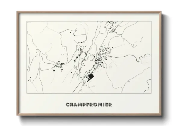 Une affiche de carte sur Champfromier
