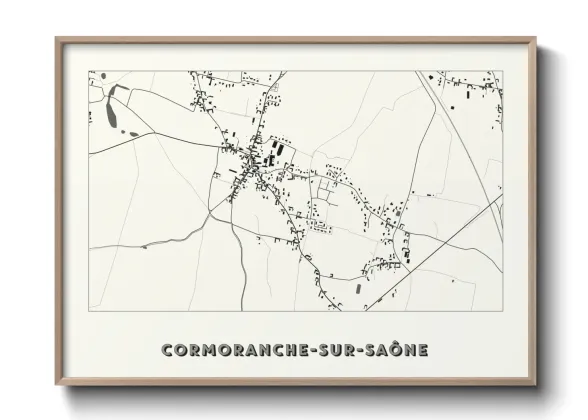 Une affiche de carte sur Cormoranche-sur-Saône
